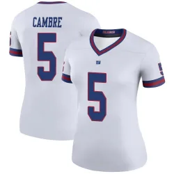 Women's Dalen Cambre New York Giants No.5 Legend Color Rush Jersey - White