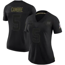 Women's Dalen Cambre New York Giants No.5 Limited 2020 Salute To Service Jersey - Black