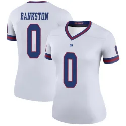 Women's Damon Bankston New York Giants No.0 Legend Color Rush Jersey - White