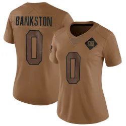 Women's Damon Bankston New York Giants No.0 Limited 2023 Salute To Service Jersey - Brown