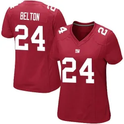 Women's Dane Belton New York Giants No.24 Game Alternate Jersey - Red