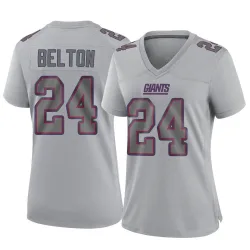 Women's Dane Belton New York Giants No.24 Game Atmosphere Fashion Jersey - Gray