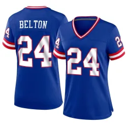 Women's Dane Belton New York Giants No.24 Game Classic Jersey - Royal