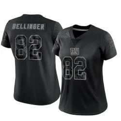Women's Daniel Bellinger New York Giants No.82 Limited Reflective Jersey - Black