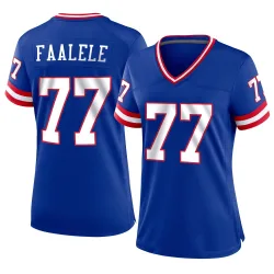 Women's Daniel Faalele New York Giants No.77 Game Classic Jersey - Royal