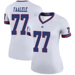 Women's Daniel Faalele New York Giants No.77 Legend Color Rush Jersey - White