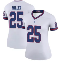 Women's Dante Miller New York Giants No.25 Legend Color Rush Jersey - White