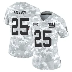Women's Dante Miller New York Giants No.25 Limited 2024 Salute to Service Jersey - Arctic Camo