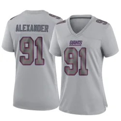 Women's Darius Alexander New York Giants No.91 Game Atmosphere Fashion Jersey - Gray