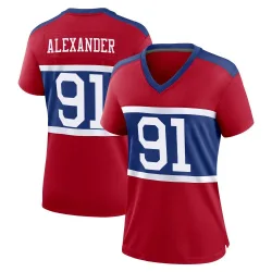Women's Darius Alexander New York Giants No.91 Game Century Alternate Jersey - Red