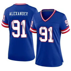 Women's Darius Alexander New York Giants No.91 Game Classic Jersey - Royal