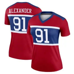 Women's Darius Alexander New York Giants No.91 Legend Century Alternate Jersey - Red