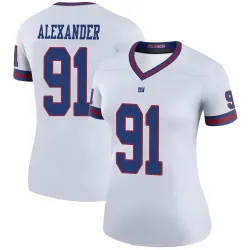 Women's Darius Alexander New York Giants No.91 Legend Color Rush Jersey - White