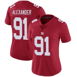 Women's Darius Alexander New York Giants No.91 Limited Alternate Vapor Untouchable Jersey - Red