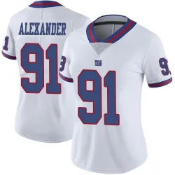 Women's Darius Alexander New York Giants No.91 Limited Color Rush Jersey - White