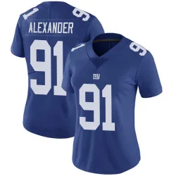 Women's Darius Alexander New York Giants No.91 Limited Team Color Vapor Untouchable Jersey - Royal