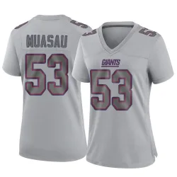 Women's Darius Muasau New York Giants No.53 Game Atmosphere Fashion Jersey - Gray