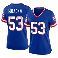 Women's Darius Muasau New York Giants No.53 Game Classic Jersey - Royal