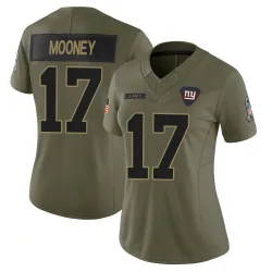 Women's Darnell Mooney New York Giants No.17 Limited 2025 Salute to Service Jersey - Olive