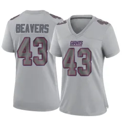 Women's Darrian Beavers New York Giants No.43 Game Atmosphere Fashion Jersey - Gray
