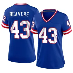 Women's Darrian Beavers New York Giants No.43 Game Classic Jersey - Royal