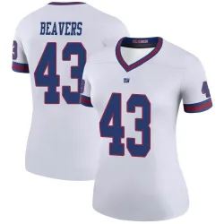 Women's Darrian Beavers New York Giants No.43 Legend Color Rush Jersey - White