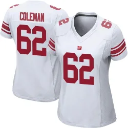 Women's Davon Coleman New York Giants No.62 Game Jersey - White