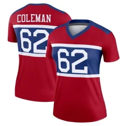 Women's Davon Coleman New York Giants No.62 Legend Century Alternate Jersey - Red