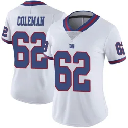 Women's Davon Coleman New York Giants No.62 Limited Color Rush Jersey - White