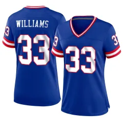 Women's Dee Williams New York Giants No.33 Game Classic Jersey - Royal