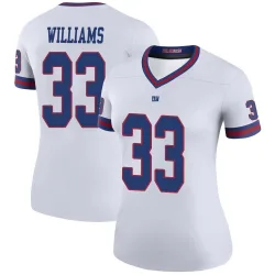 Women's Dee Williams New York Giants No.33 Legend Color Rush Jersey - White