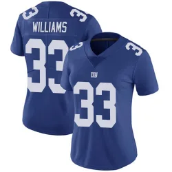 Women's Dee Williams New York Giants No.33 Limited Team Color Vapor Untouchable Jersey - Royal