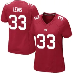 Women's Dion Lewis New York Giants No.33 Game Alternate Jersey - Red