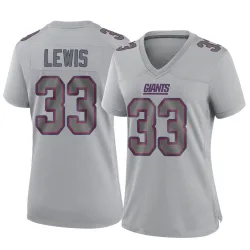 Women's Dion Lewis New York Giants No.33 Game Atmosphere Fashion Jersey - Gray