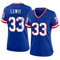 Women's Dion Lewis New York Giants No.33 Game Classic Jersey - Royal
