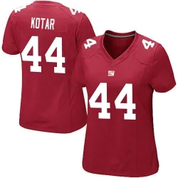 Women's Doug Kotar New York Giants No.44 Game Alternate Jersey - Red