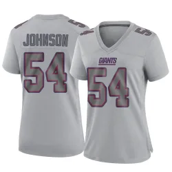Women's Dyontae Johnson New York Giants No.54 Game Atmosphere Fashion Jersey - Gray