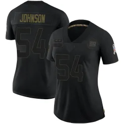 Women's Dyontae Johnson New York Giants No.54 Limited 2020 Salute To Service Jersey - Black