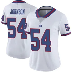 Women's Dyontae Johnson New York Giants No.54 Limited Color Rush Jersey - White