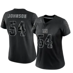 Women's Dyontae Johnson New York Giants No.54 Limited Reflective Jersey - Black