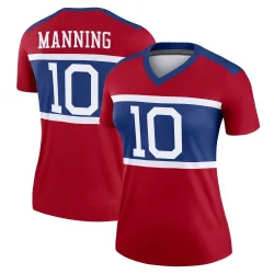 Women's Eli Manning New York Giants No.10 Legend Century Alternate Jersey - Red