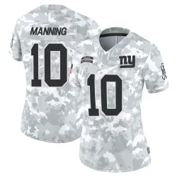 Women's Eli Manning New York Giants No.10 Limited 2024 Salute to Service Jersey - Arctic Camo