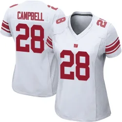 Women's Elijah Campbell New York Giants No.28 Game Jersey - White