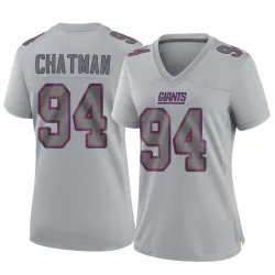 Women's Elijah Chatman New York Giants No.94 Game Atmosphere Fashion Jersey - Gray