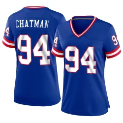 Women's Elijah Chatman New York Giants No.94 Game Classic Jersey - Royal