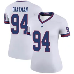 Women's Elijah Chatman New York Giants No.94 Legend Color Rush Jersey - White