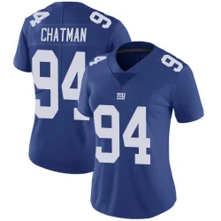 Women's Elijah Chatman New York Giants No.94 Limited Team Color Vapor Untouchable Jersey - Royal