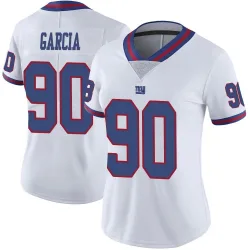 Women's Elijah Garcia New York Giants No.90 Limited Color Rush Jersey - White