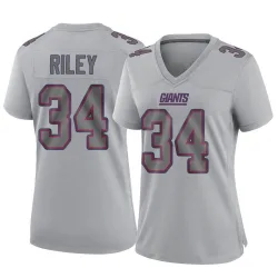Women's Elijah Riley New York Giants No.34 Game Atmosphere Fashion Jersey - Gray