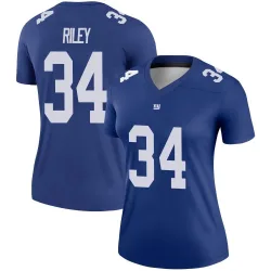 Women's Elijah Riley New York Giants No.34 Legend Jersey - Royal
